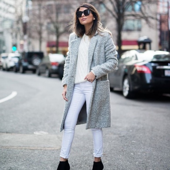 Jackets & Blazers - Gray peacoat long trench jacket classic coat